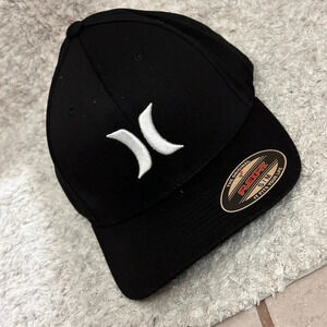 Hurley Men black Hat Cap Flexfit S/M
